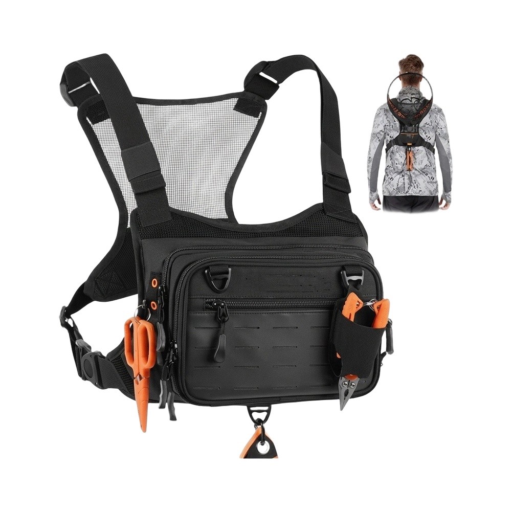 Vliegvisrugzak met borsttas, v - Fishing Backpack recensie en prijs