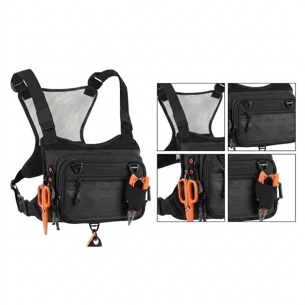 Vliegvisrugzak met borsttas, v - Fishing Backpack recensie en prijs