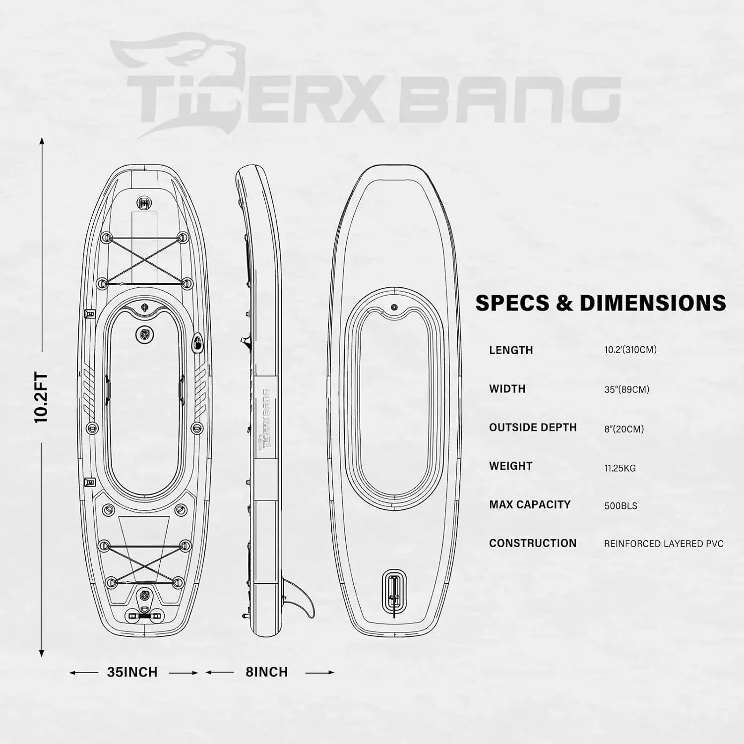 TIGERXBANG 10,2'x35''x8'' opbl - Fishing Backpack recensie en prijs
